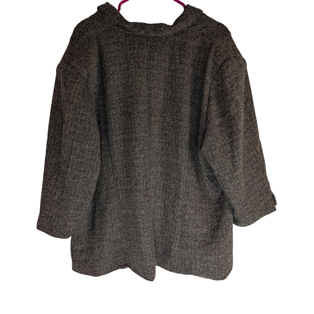 Danny & Nicole Blazer Womens 24W Brown Textured Shawl Collar 3/4 Sleeve - Picture 8 of 14